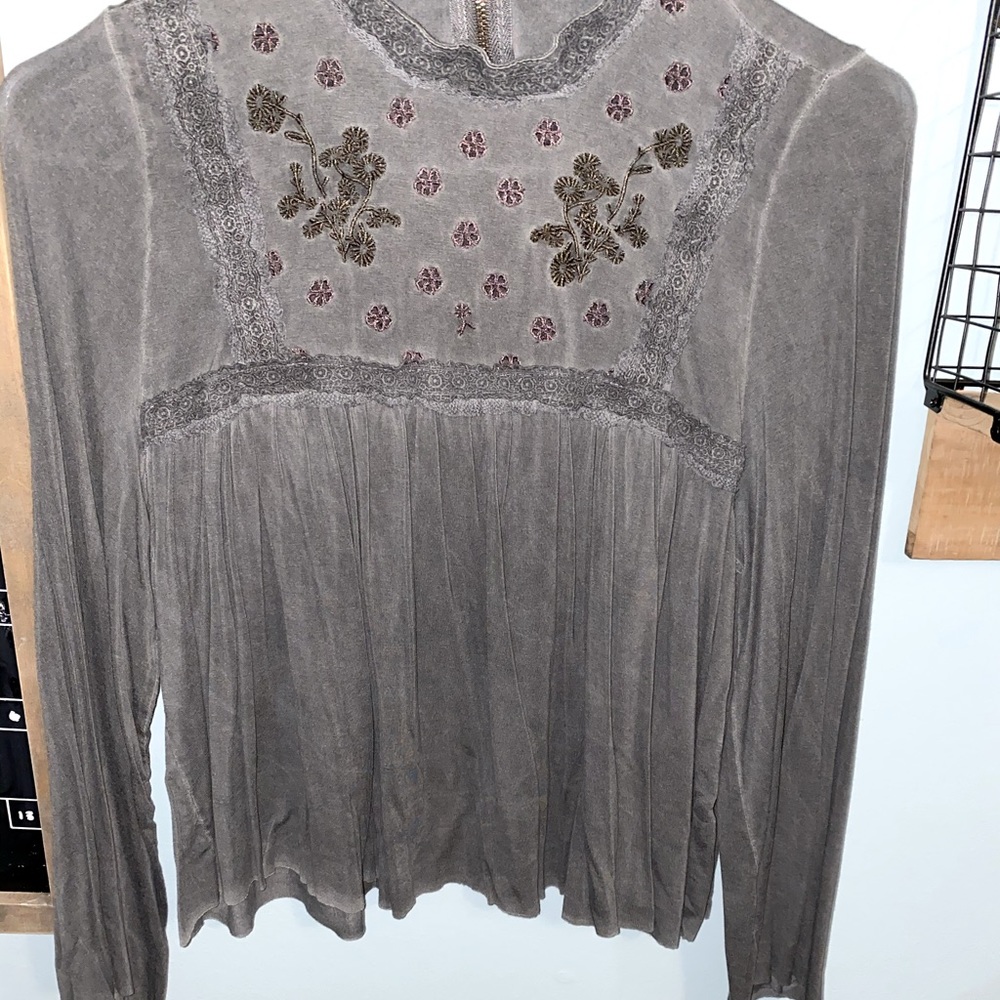 POL Grey Crop Top